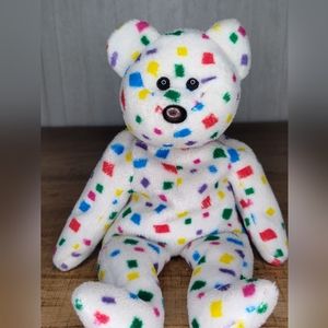 Ty Beanie Baby Y2K confetti bear